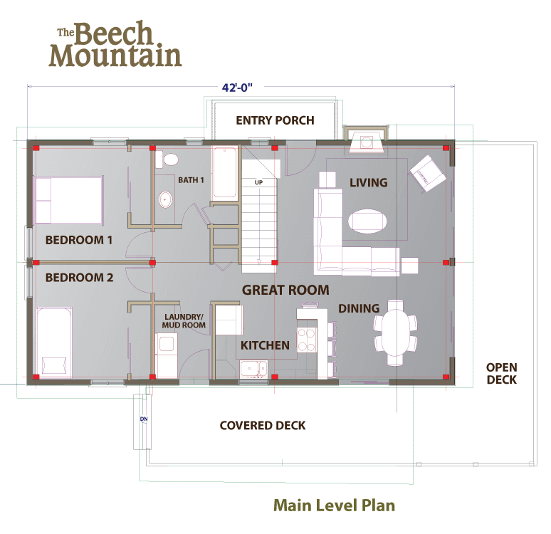 Beech Mountain Main Level Plan