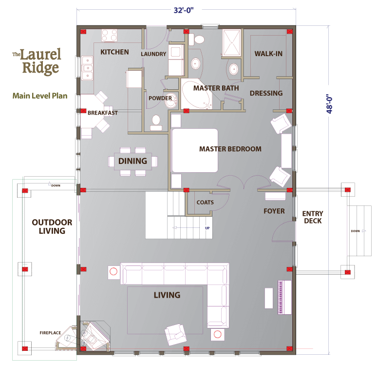 Laurel Ridge Main Level Layout - Floor Plan