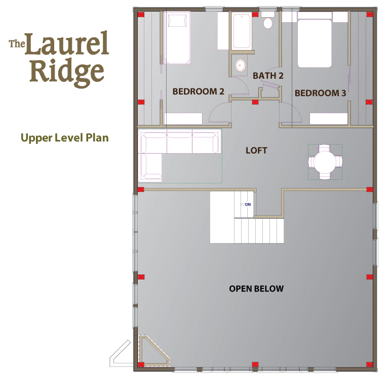 Laurel Ridge Upper Level Layout - Floor Plan