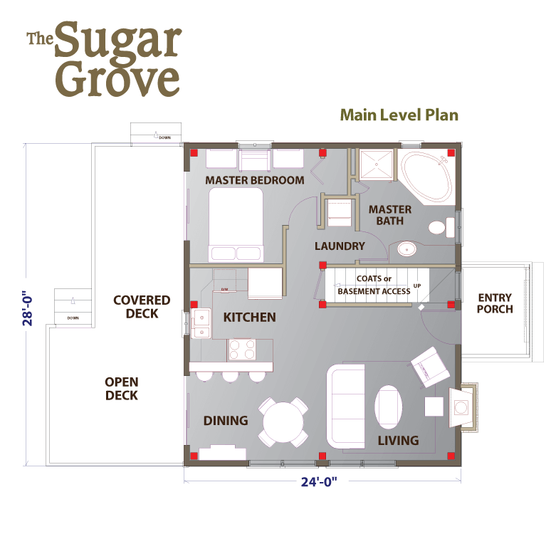 Sugar Grove Main Level Floor Plan