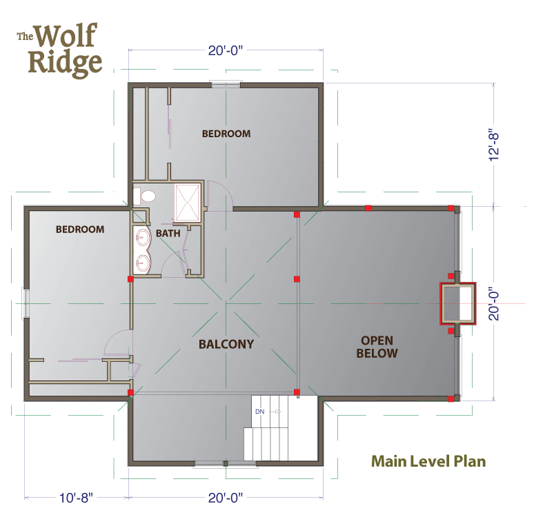 Wolf Ridge Main Level Layout - Floor Plan