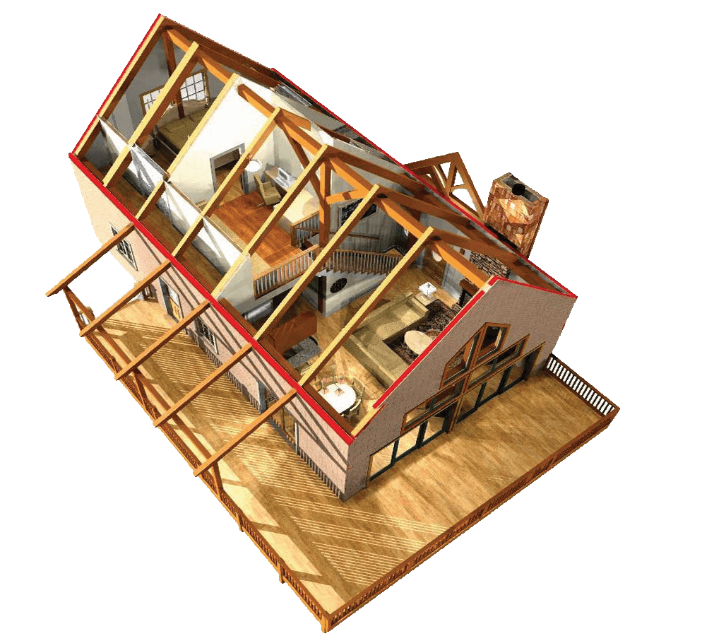 Beech Mountain Floor Plan - Aerial View Rendering