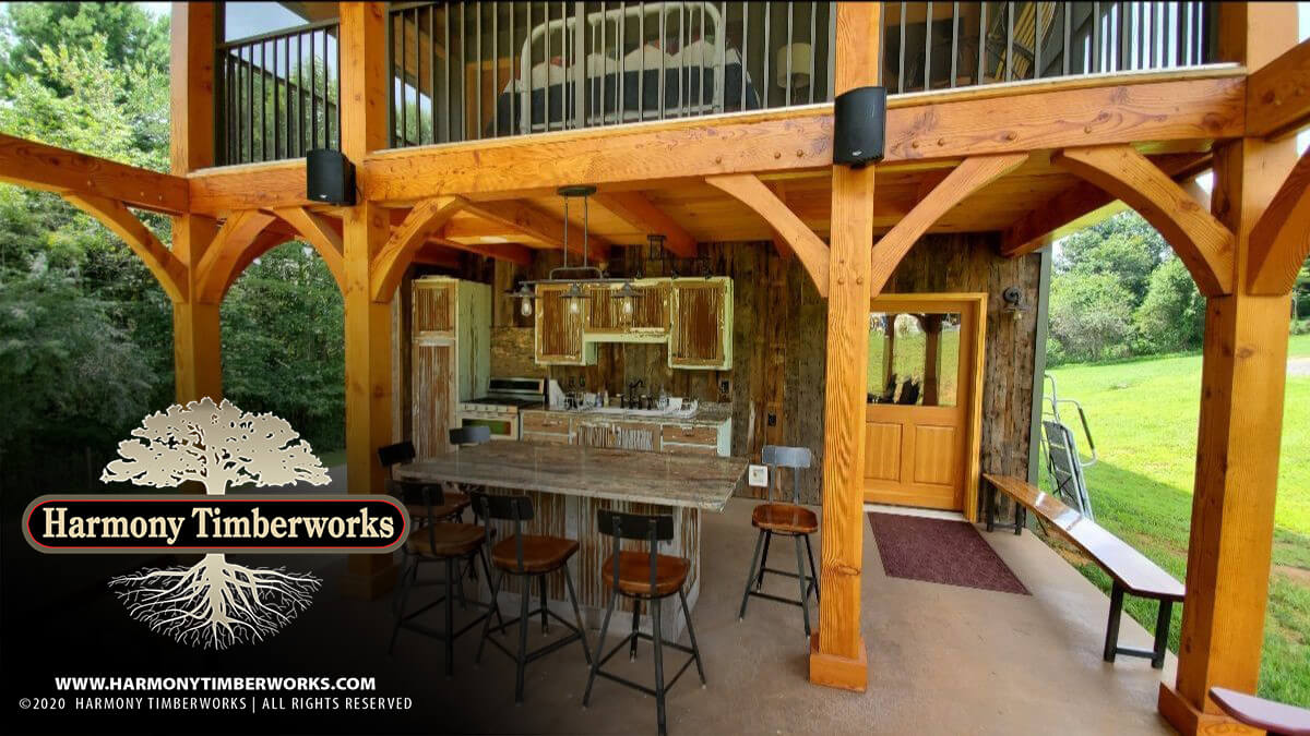Timber Frame Outdoor Dining Pavilion