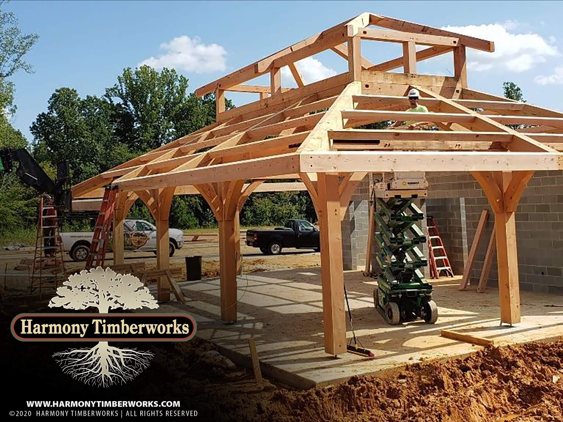 Timber Frame Pavilion Construction
