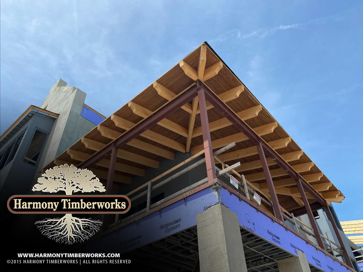 Timber Frame Residential Exterior Shelter Construction