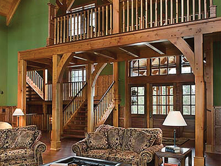 Timber Frame Home Living Room