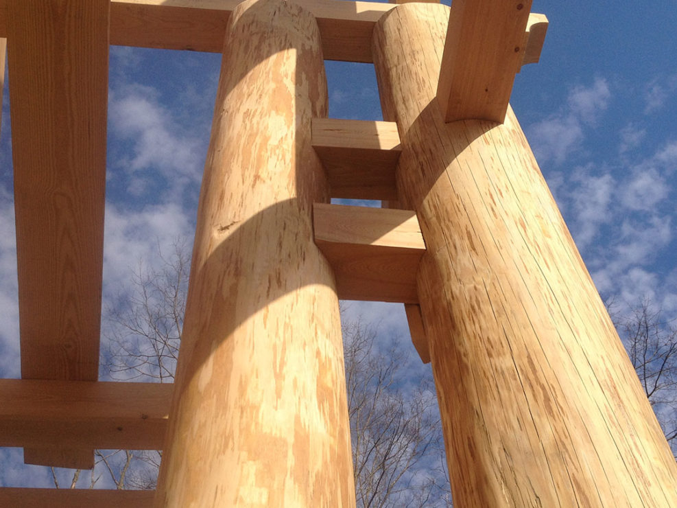 Cypress Timber Frame Development Entry Construction