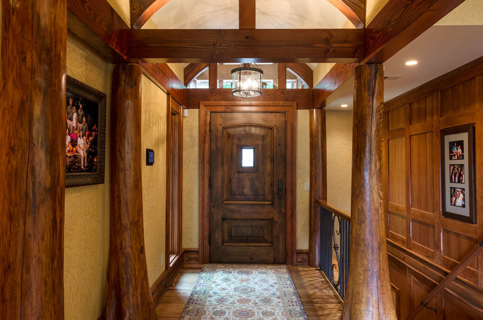Luxury Custom Timber Frame Home Entryway