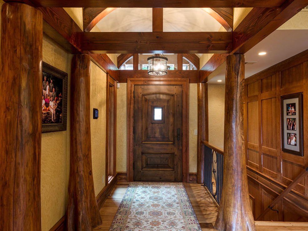 Luxury Custom Timber Frame Home Entryway