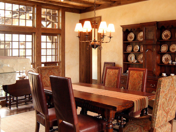 Timber Frame Dining Room Interior