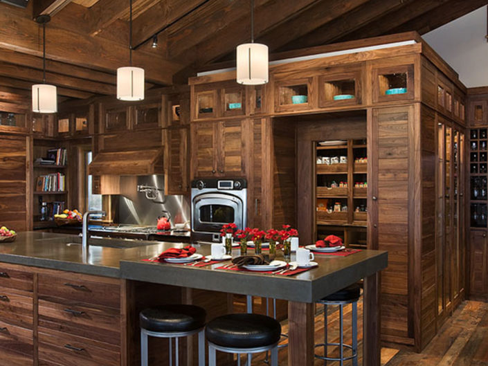 Luxury Custom Home Kitchen Timber Frame Ceiling