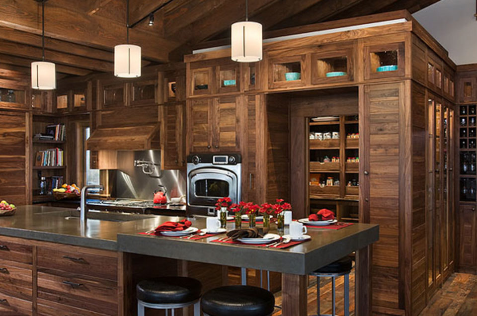 Luxury Custom Home Kitchen Timber Frame Ceiling