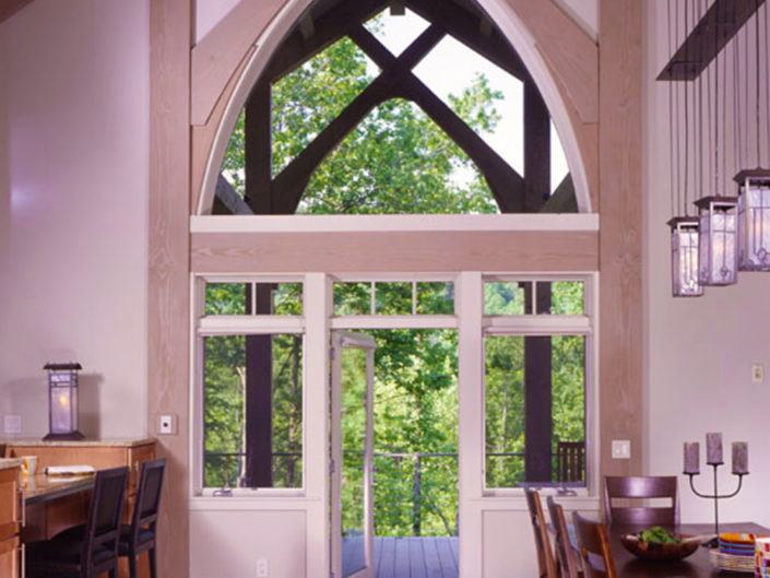 Timber Frame Dining Room and Covered Porch - Scissor Truss