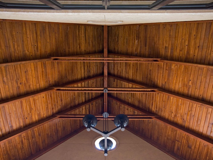 Timber Frame Covered Porch - Ceiling View