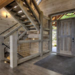 Timber Frame Interior Entryway and Stairs