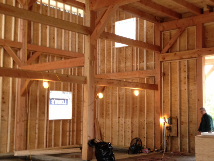 Timber Frame Barn Construction Interior