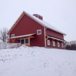 Timber Frame Barn in Snow