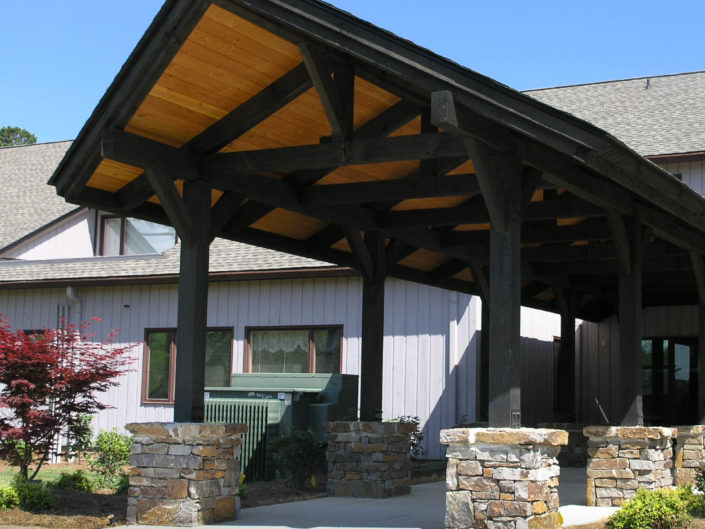 Extended Timber Frame Church Entryway