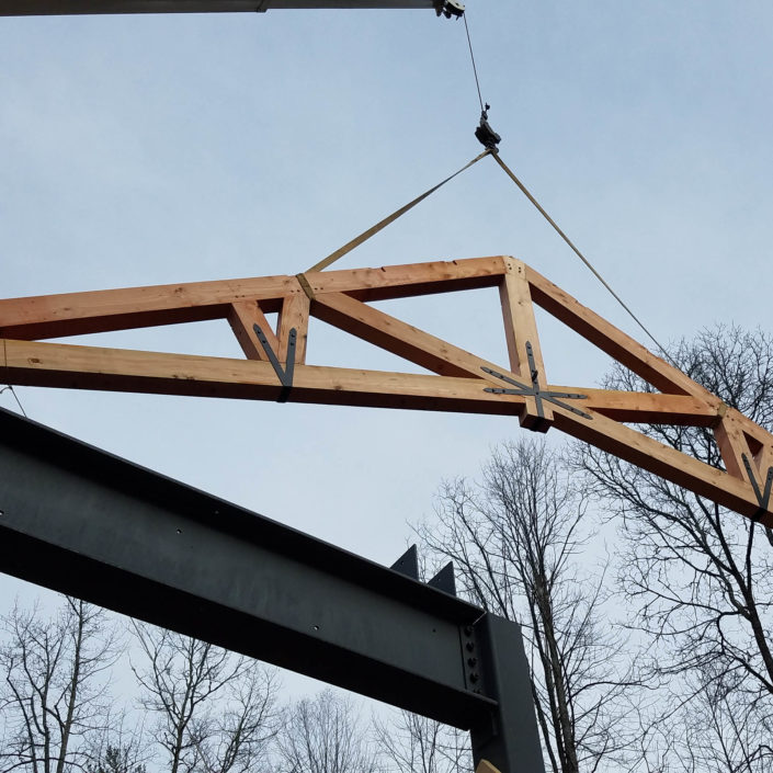 Timber Frame Construction - King Post Scissor Truss