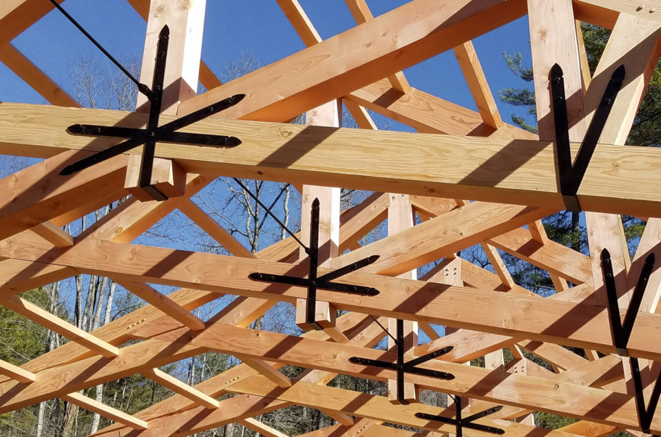 Timber Frame Construction - King Post Scissor Truss