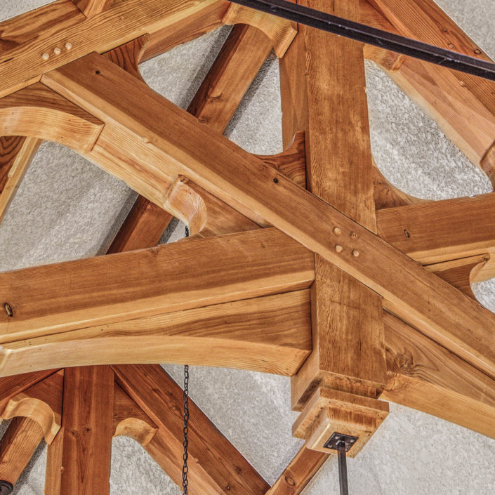 Church Timber Frame Ceiling Scissor Truss Detail
