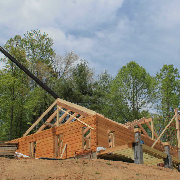 Timber Frame Cabin Construction