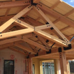 Timber Frame Entryway - Scissor Truss with Steel Connectors