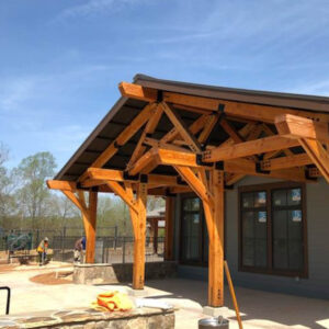 Timber Frame Entryway - Harmony Timberworks