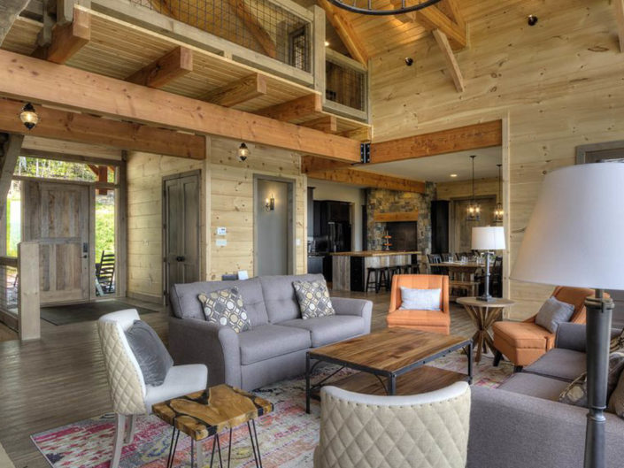 Timber Frame Home Great Room Interior