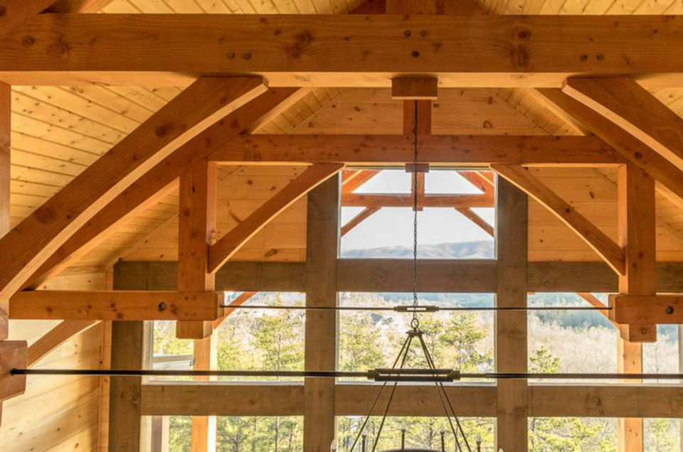 Great Room Interior - Hammerbeam Truss Detail