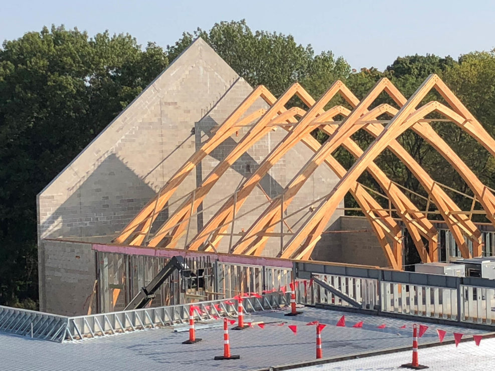 Timber Frame Church Roof Structure Construction