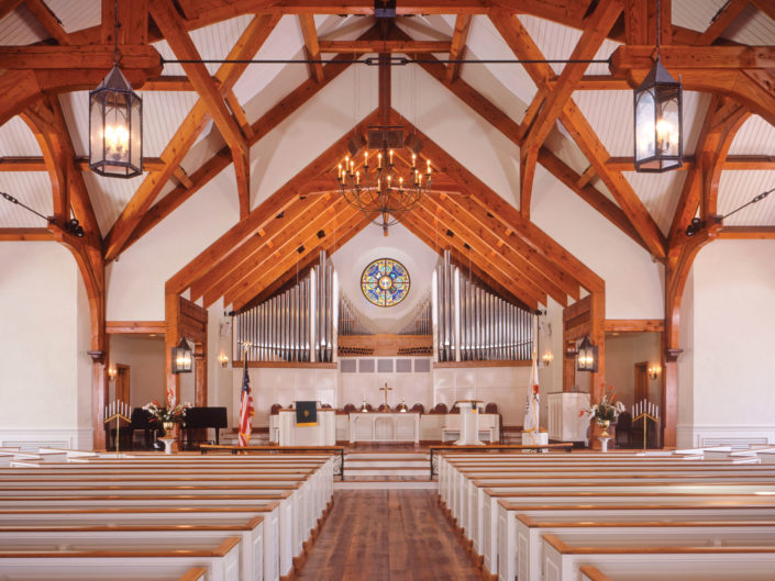 Timber Frame Church Sanctuary Ceiling Trusses