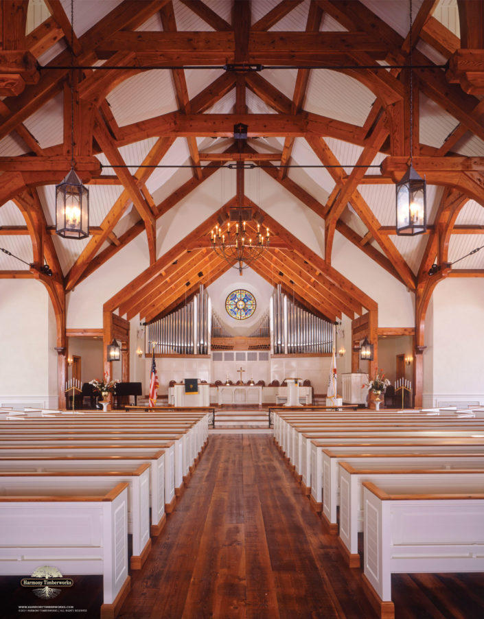 Timber Frame Church Sanctuary Ceiling Trusses