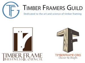 Proud affiliation with Timber Framers Guild, Timber Frame Business Council, and TimberFrame.org