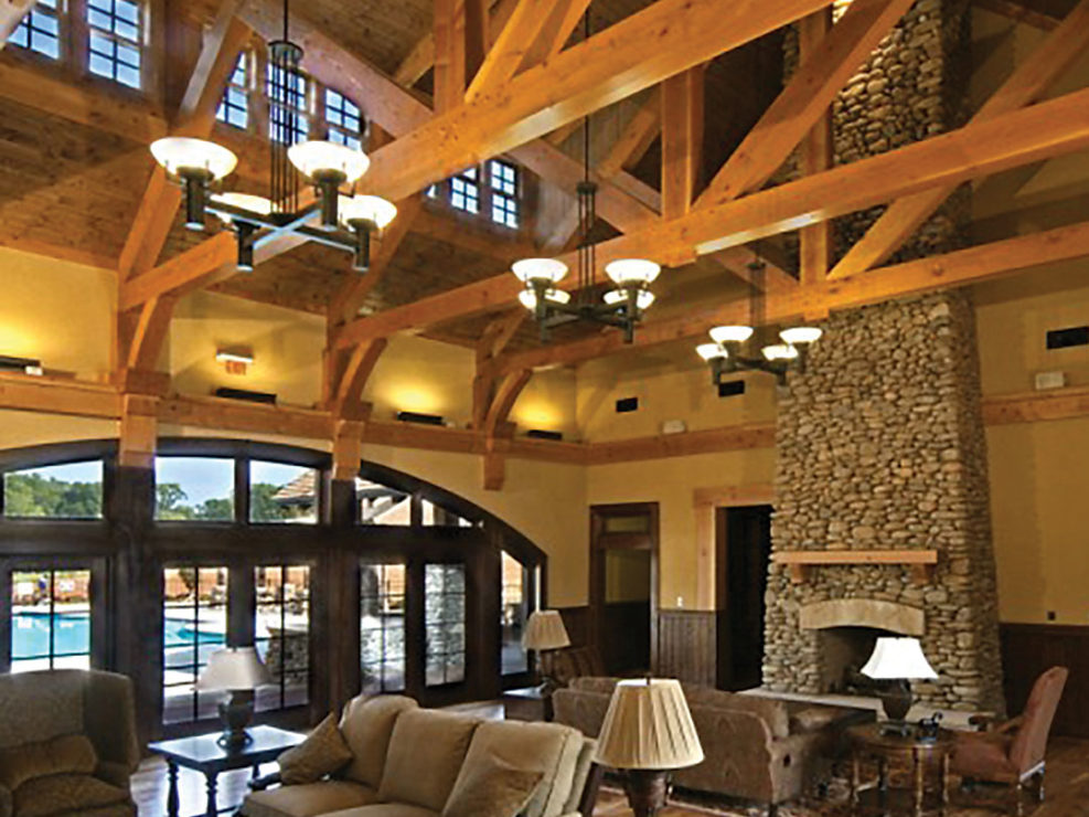 King Post Truss Living Room Ceiling