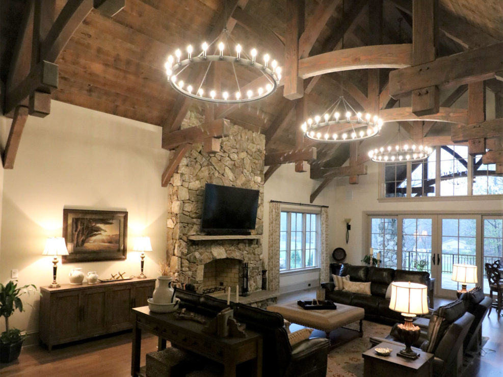 Timber Frame Great Room - Luxury Custom Home