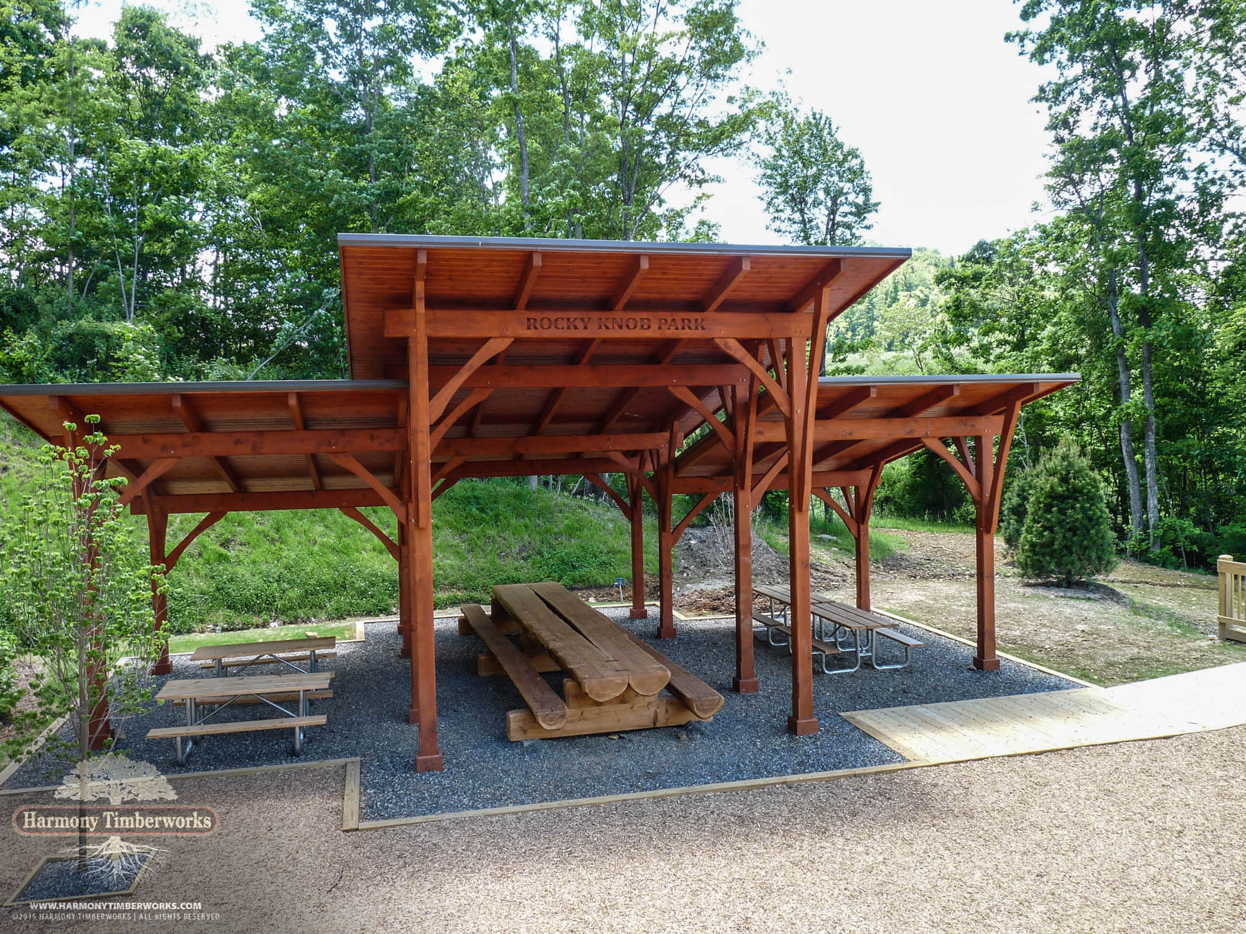 Rocky Knob Open Timber Frame Pavilion and Picnic Shelter