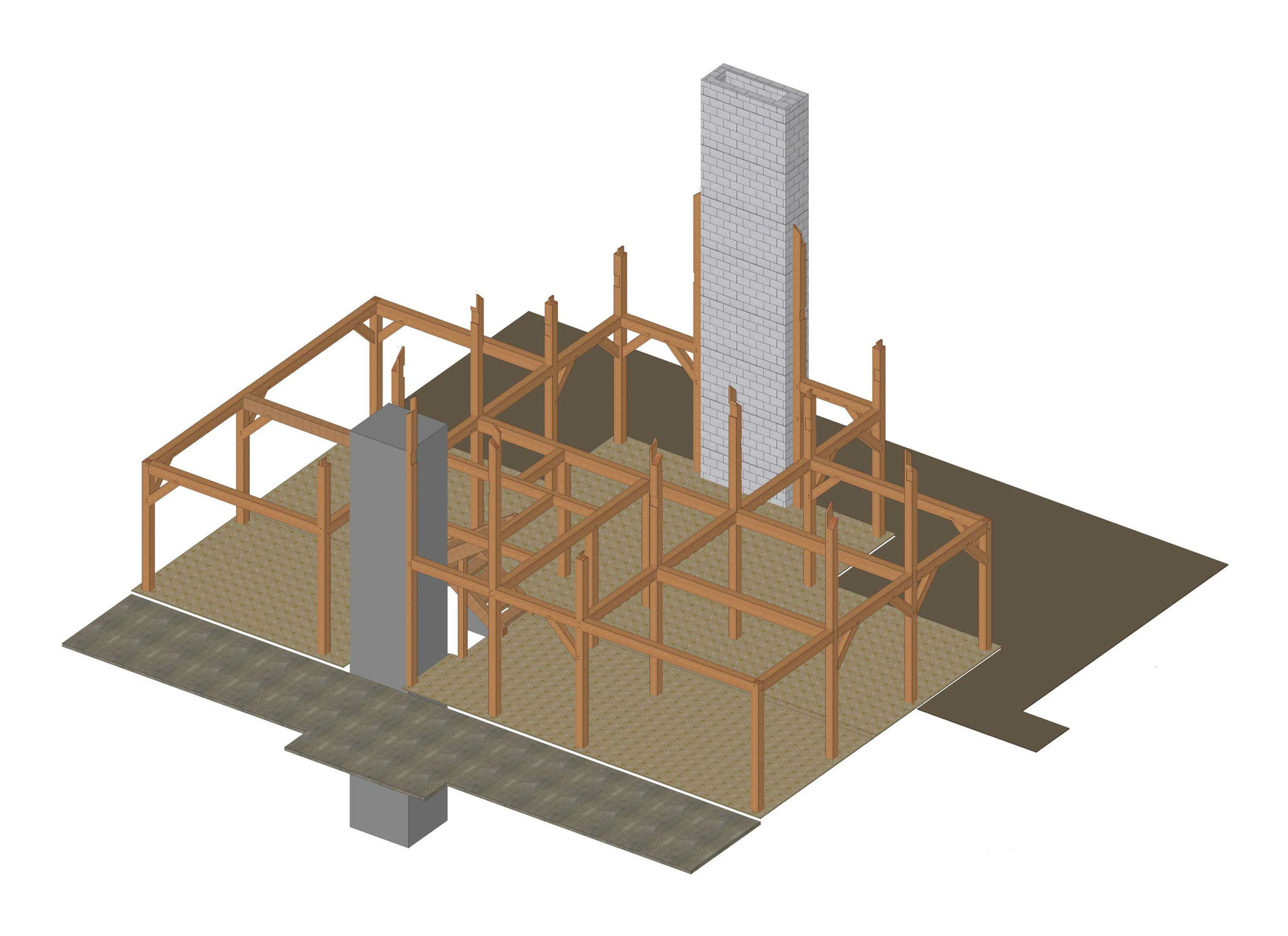 Sequence 1: Post, Plates, and Braces are installed.