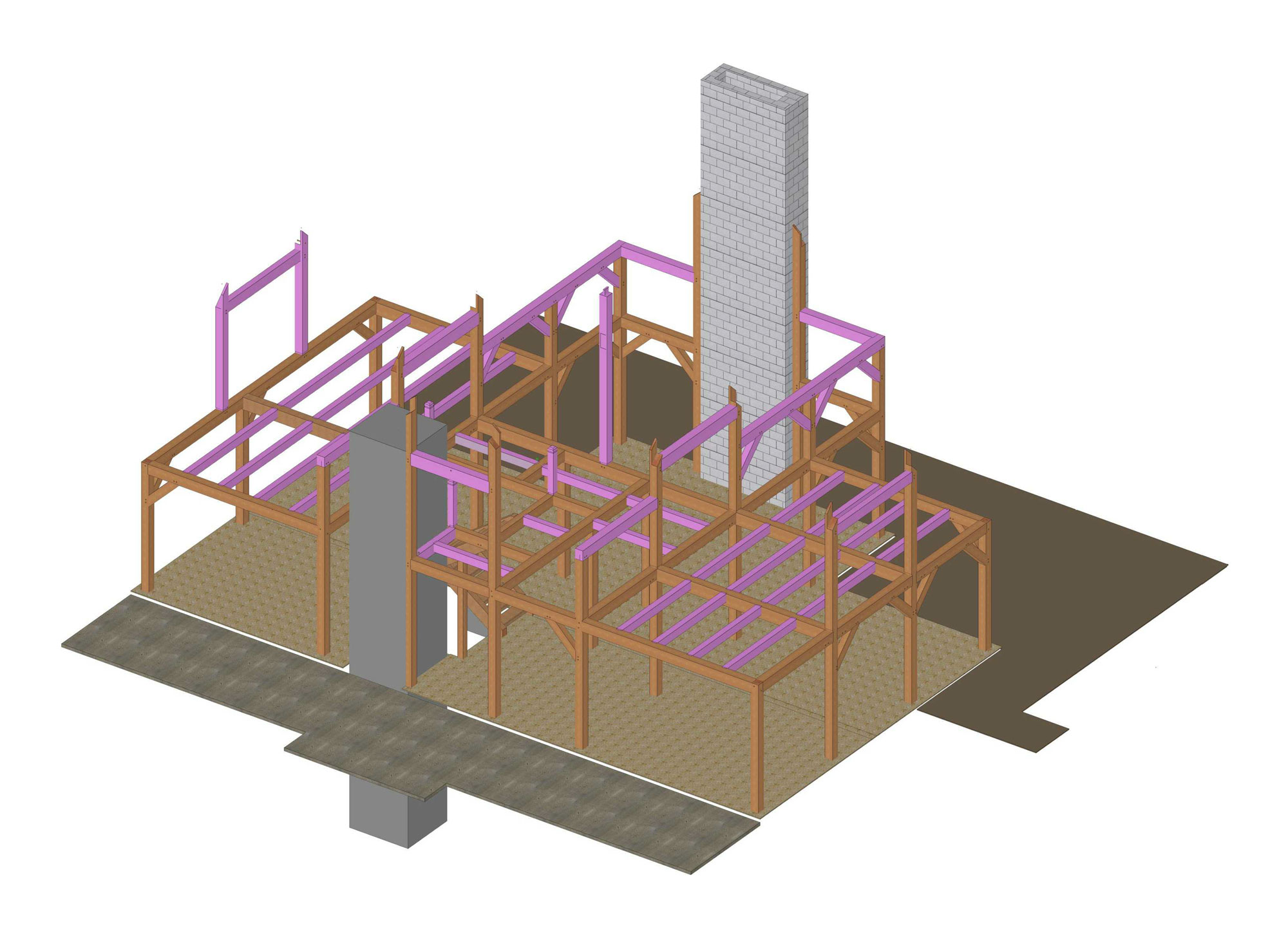 Sequence 2: Joists and Braces are installed.