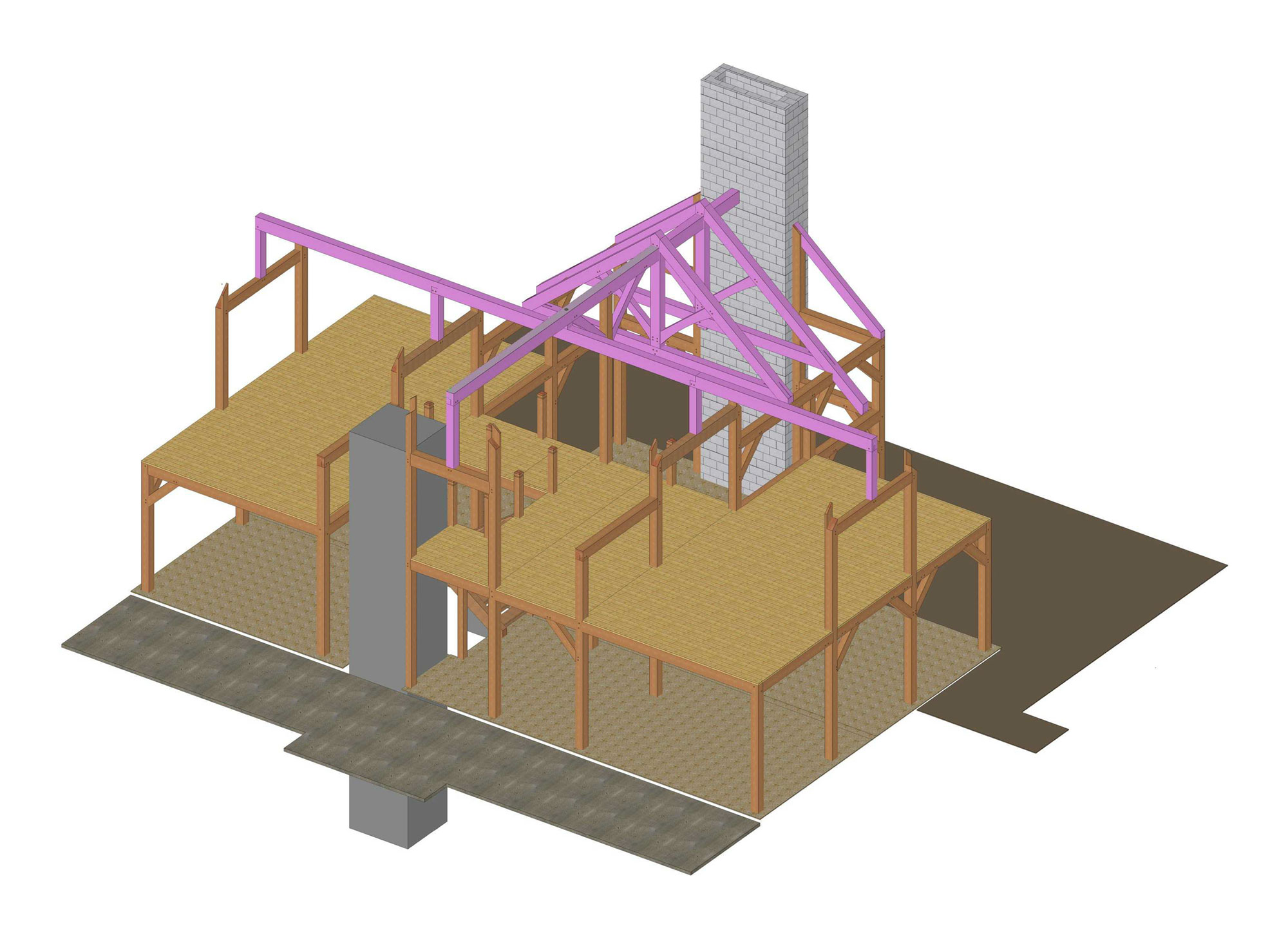 Sequence 4: Trusses and Ridges are installed.