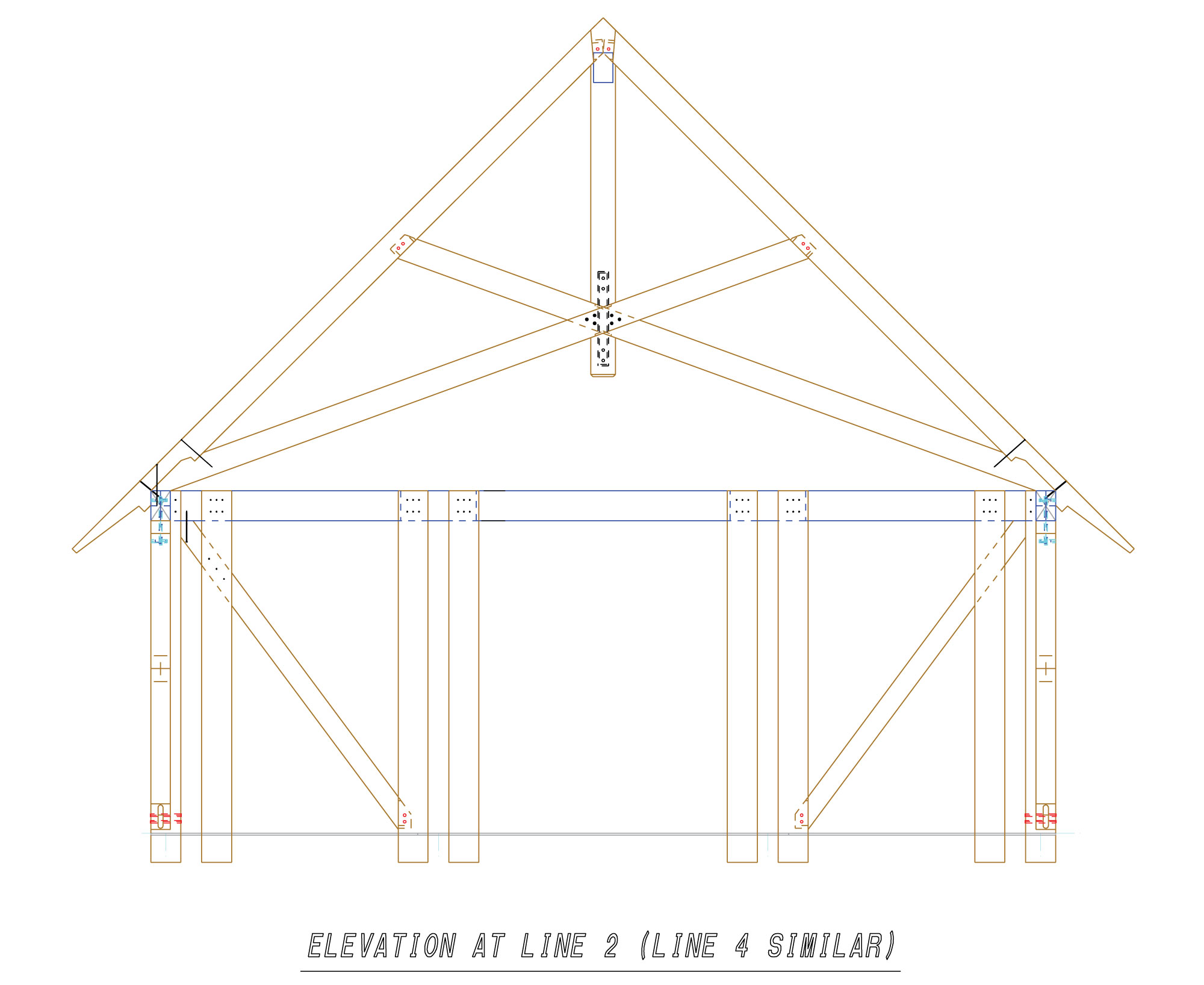 Twin Lakes Pavilion - Elevation at Line 2