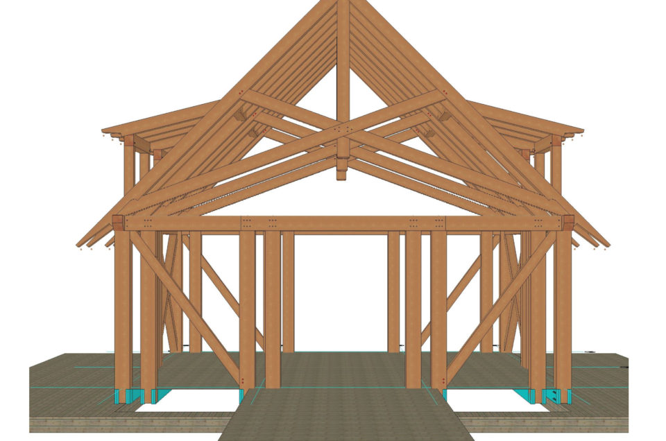 Twin Lakes Pavilion - End View Rendering
