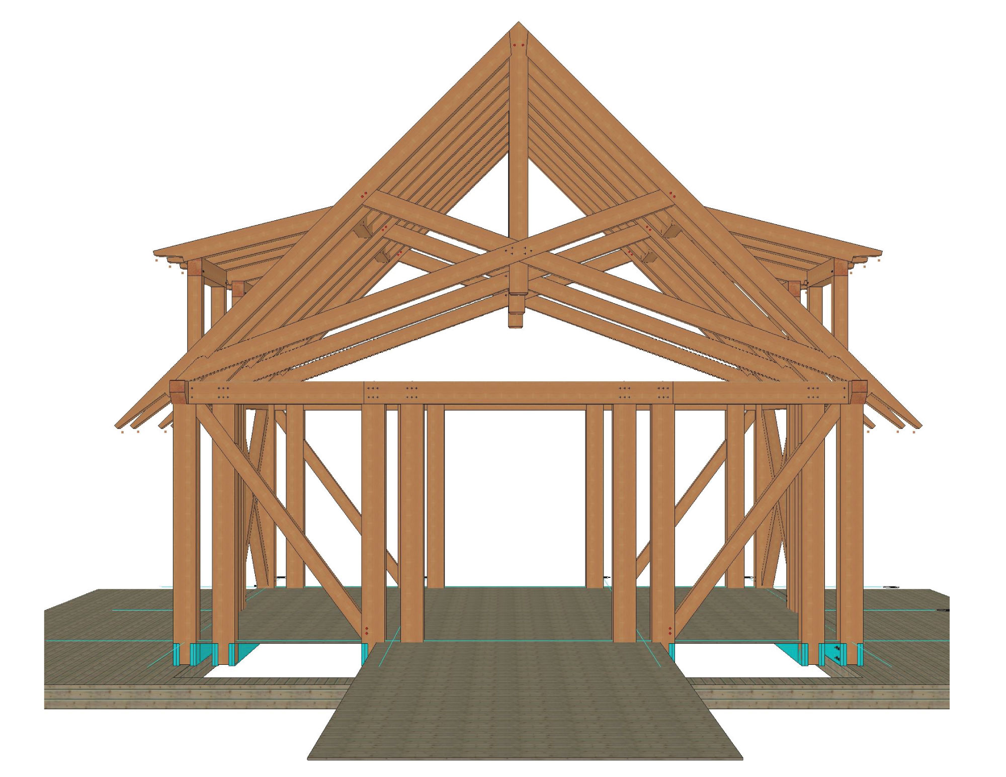 Twin Lakes Pavilion - End View Rendering