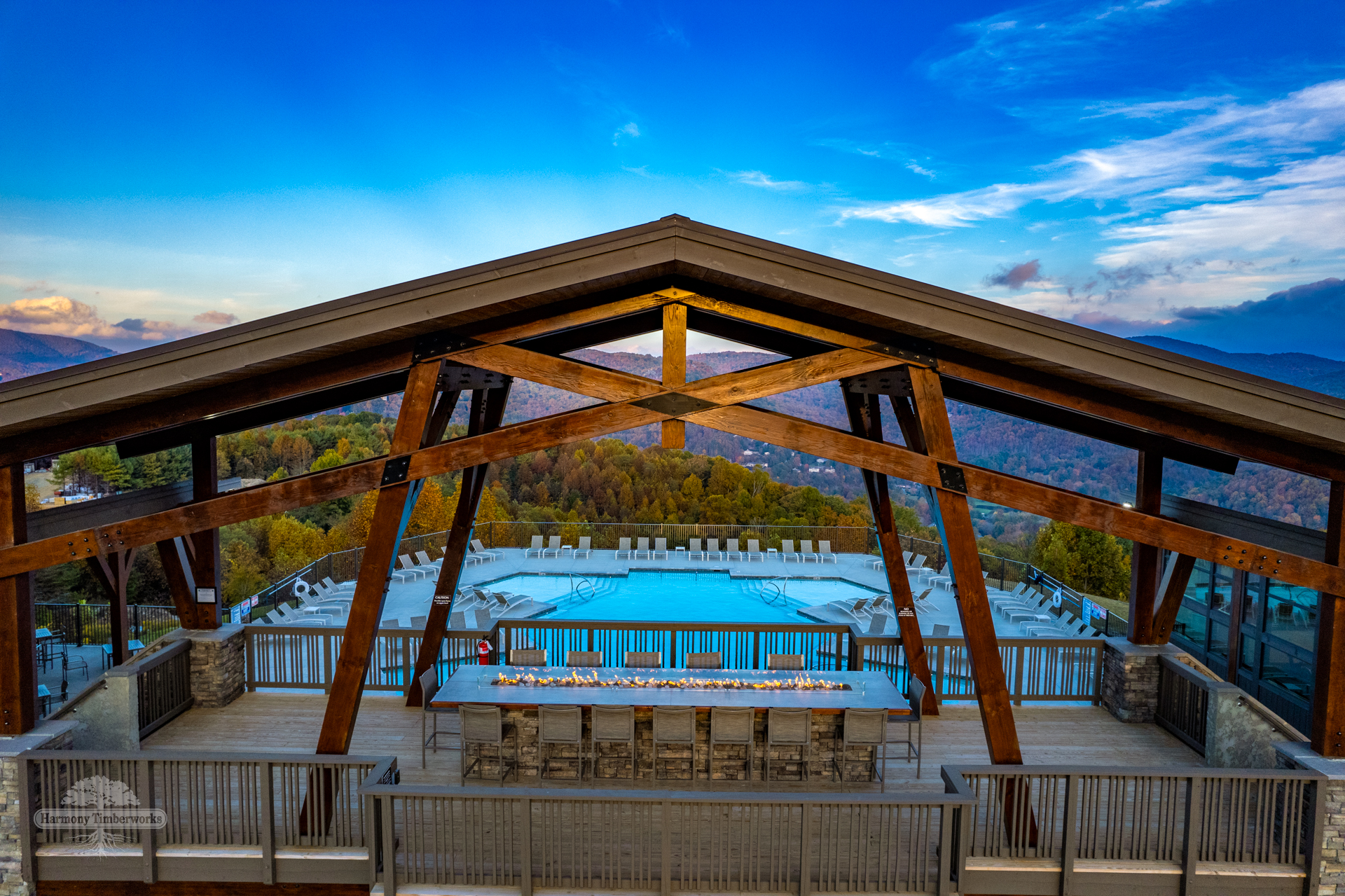 The Summit at Echota Pool Pavilion Timber Frame