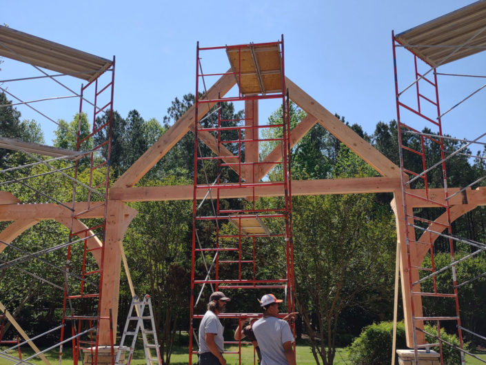 Stallings Pavilion - Construction with scaffolding