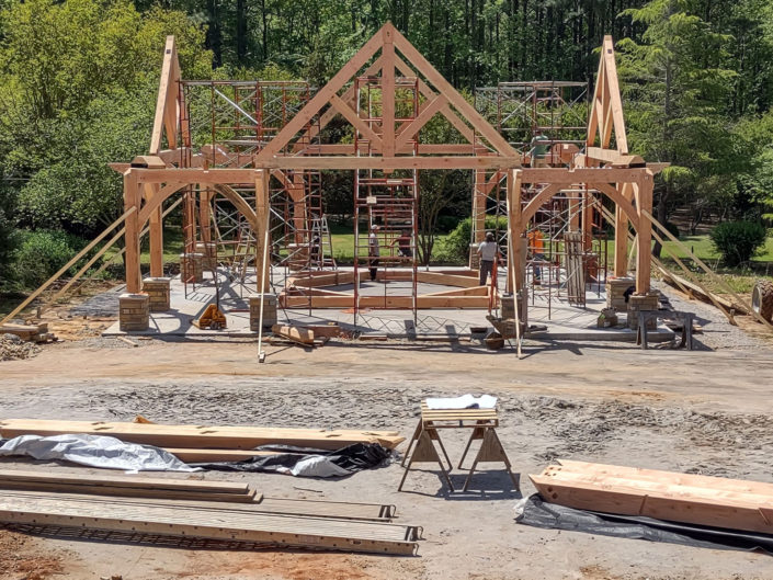 Stallings Pavilion - Construction with scaffolding