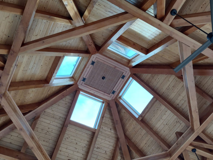 Stallings Pavilion interior ceiling peak