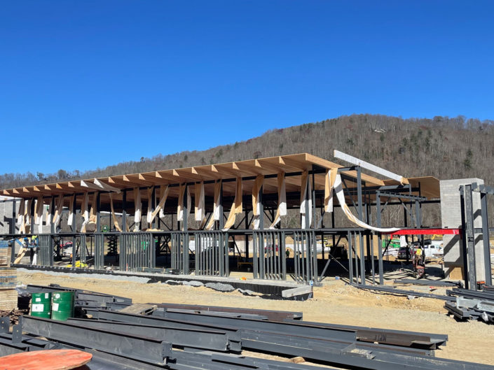 Valle Crucis Elementary School - Glulam Roof Installation