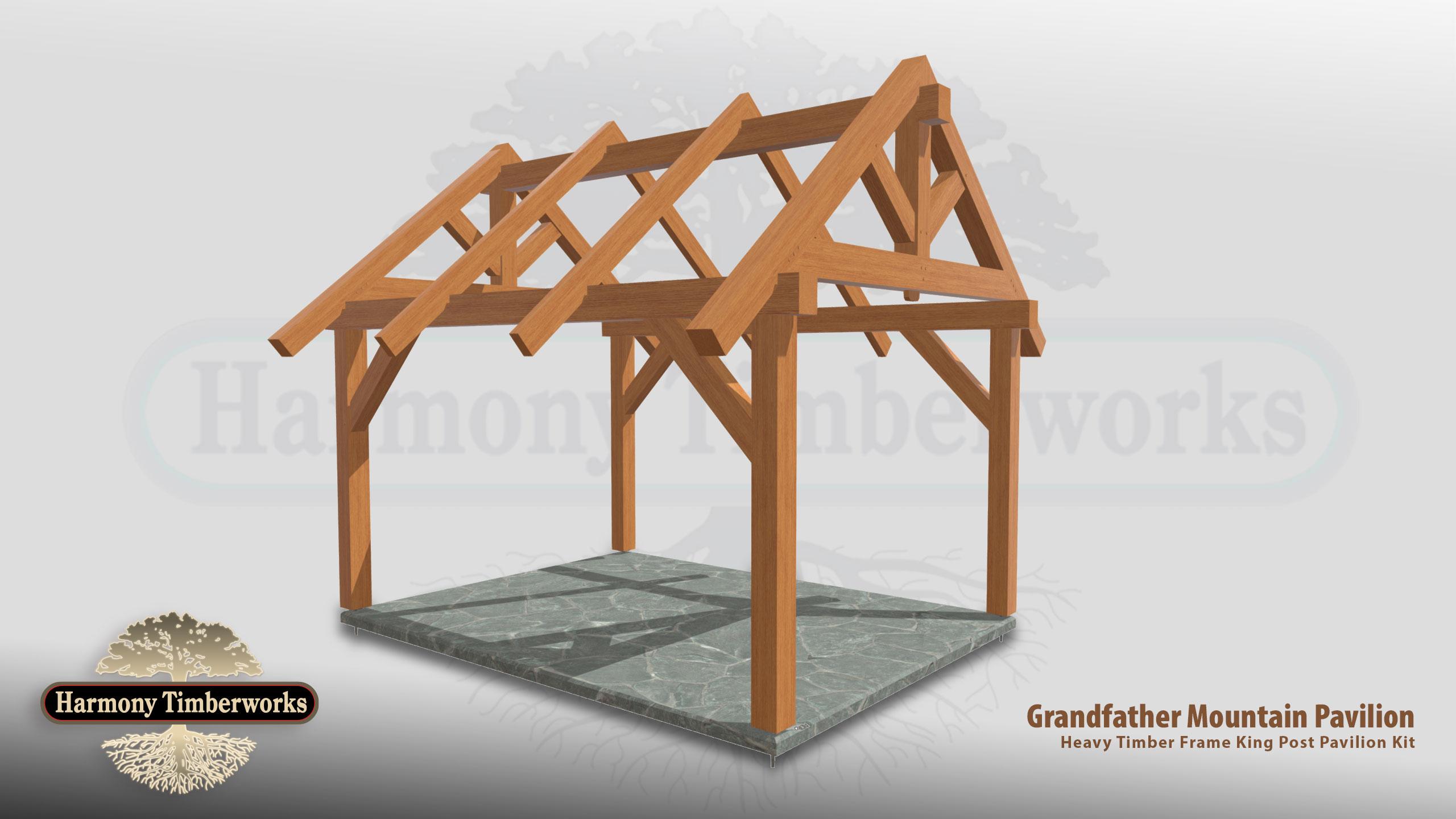 King Post Pavilion Kit - Grandfather Mountain Pavilion Feature